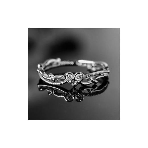 ふるさと納税 アクセサリー リング 山梨県 甲府市 サイズ:9号 [ 甲府ジュエリー ] 美・ダイヤモンド HPt950製ハートデザインリング (furu_rg_0010) サイ…