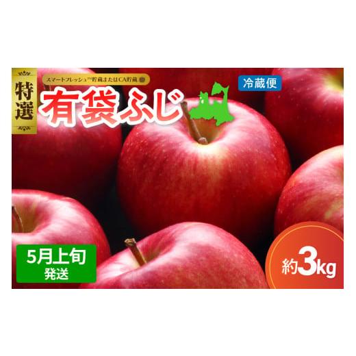 ふるさと納税 りんご 青森県 五所川原市 2026年5月上旬発送 りんご有袋ふじ3kg特選(スマートフレッシュTM貯蔵またはCA貯蔵・クール便) 5月上旬発送(1〜10日…