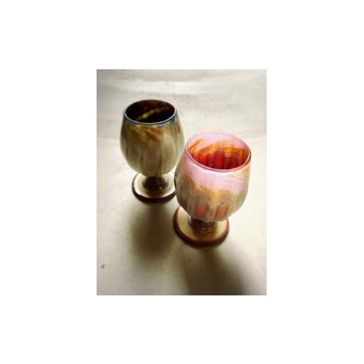 ふるさと納税 雑貨・日用品 グラス 大阪府 河内長野市 Ceramica Stripes Tulip セラミカストライプチューリップ(ハレの日のペアグラス) カラー:青&ピンク …