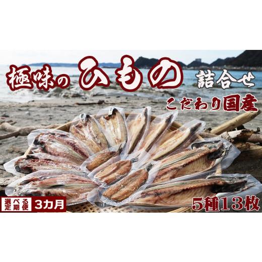 ふるさと納税 干物 アジ 千葉県 鴨川市 極味の定期便 こだわりの国産ひもの詰合せ 5種13枚 × 選べる3カ月[毎月便] 0045-0002 毎月発送(1カ月毎)