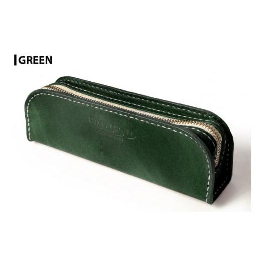 ふるさと納税 小物 宮城県 大和町 サムライクラフト ペンケース グリーン (200mm×65mm×厚み40mm) レザー 革 本革 レザー製品 革製品 ルガトショルダー ギフ…