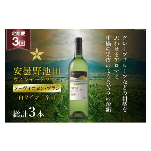 ふるさと納税 ワイン 白ワイン 長野県 池田町 3回 定期便 白ワイン サッポロ グランポレール 安曇野池田ヴィンヤード「ソーヴィニヨン・ブラン」750ml 総計3本…