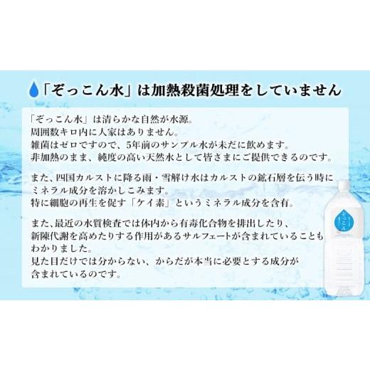 ふるさと納税 水・ミネラルウォーター 2.1L〜 愛媛県 西予市 四国カルスト天然水ぞっこん（6L×2本）×4ケース　計8本_4