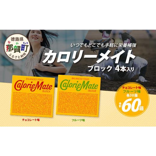 ふるさと納税 焼菓子・チョコレート クッキー 徳島県 那賀町 大塚製薬 カロリーメイト ブロック 4本入り チョコレート味30箱+フルーツ味30箱[徳島 那賀 カ…