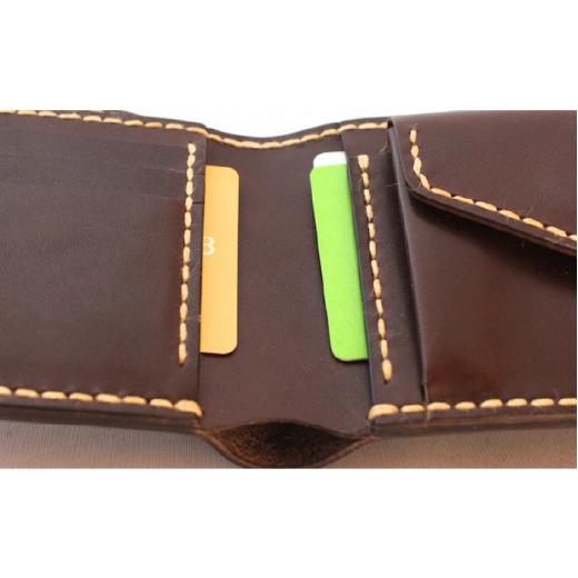 ふるさと納税 財布 福岡県 糸島市  Dark Brown DURAM クラシック二つ折り財布 小銭入れ付 2つ折り 革 レザー 9002 Duram Factory／ドゥラムファクトリー AJE05…の画像