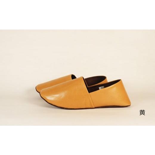 ふるさと納税 ファッション スリッパ 東京都 台東区 KUTSUNE[クツネ] ルームシューズ(革製・バブーシュタイプ) (サイズ:XL(26.5-27.0cm)、カラー:黄) …