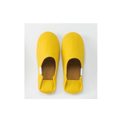 ふるさと納税 ファッション スリッパ 山形県 河北町 Lサイズ・イエロー 帆布バブーシュ1足 Lサイズ・イエロー