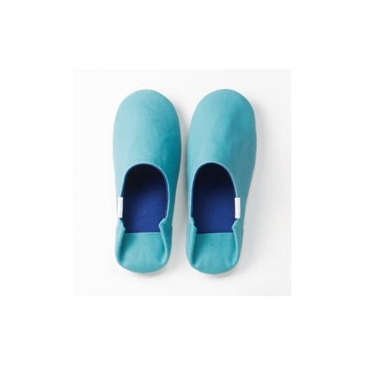 ふるさと納税 ファッション スリッパ 山形県 河北町 Lサイズ・ターコイズブルー 帆布バブーシュ1足 Lサイズ・ターコイズブルー