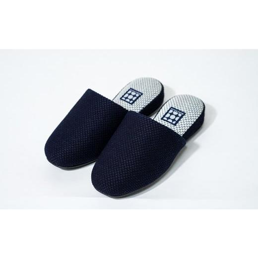 ふるさと納税 ファッション スリッパ 埼玉県 羽生市 武州の藍染め ジャパンブルースリッパ Lサイズ 勝色(かちいろ) Lサイズ 勝色(かちいろ)