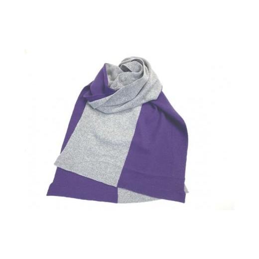 ふるさと納税 小物 ストール・マフラー 新潟県 五泉市 ストール バイカラーストール ( グレー×パープル ) カシミヤ100% レディース | ニット カシミヤ マフ…