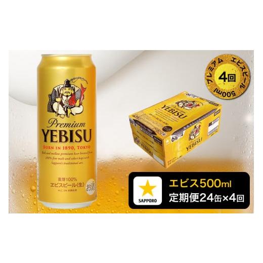ふるさと納税 ビール 静岡県 焼津市 T0085-2204  定期便4回 エビスビール500ml×1箱(24缶)の画像