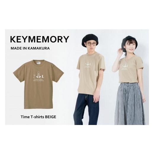 ふるさと納税 服 神奈川県 鎌倉市 [1] KEYMEMORY鎌倉 TIMEイラストTシャツBEIGE [1]