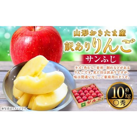 ふるさと納税 りんご 山形県 白鷹町 訳あり 山形県おきたま産 りんご (サンふじ)(〇秀) 28玉〜46玉(約10kg) 山形県産 フルーツ 果物 林檎 リンゴ りん…