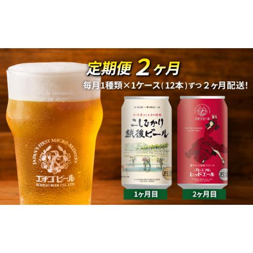 ふるさと納税 新潟県 新潟市 【定期便2ヶ月】エチゴビール【1ヶ月目】こしひかり越後ビール350ml缶×12本【2ヶ月目】プレミアムレッドエール350ml缶×12本 