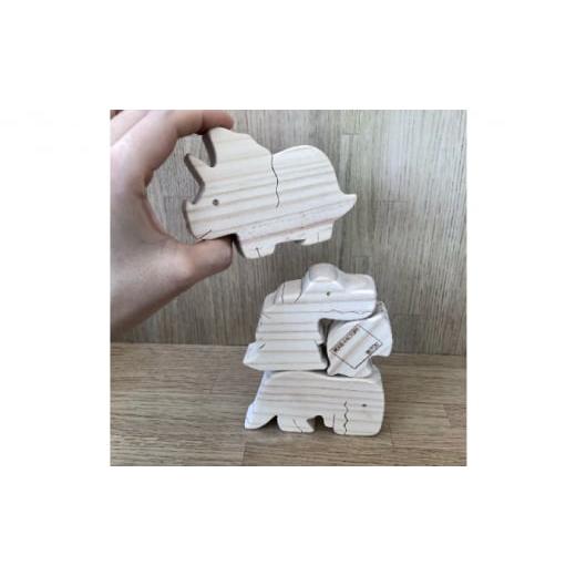 木工品・竹工品 北海道 赤平市 かわいい 恐竜つみき7種セット　 工芸品 インテリア 【飯】 玩具 おもちゃ