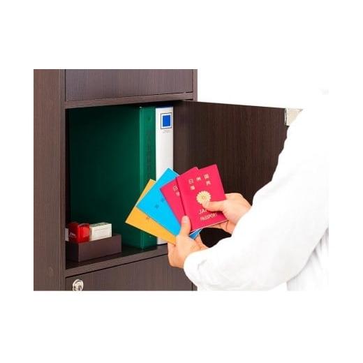 ふるさと納税 木工品・竹工品 和歌山県 海南市 A4ファイル収納 3段 扉＆カギ付きタイプ ホワイト aku100706501 ホワイト aku100706501の画像