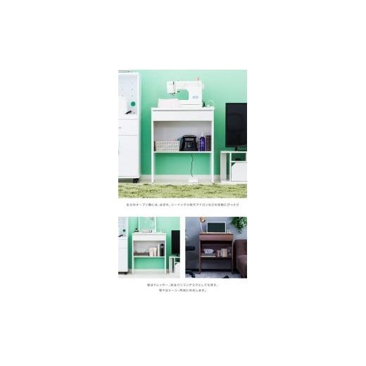 ふるさと納税 木工品・竹工品 和歌山県 海南市 コンパクトデスク コンセント付 幅60cm ホワイト aku100623801 ホワイト aku100623801の画像