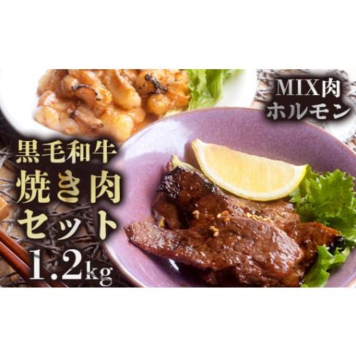 ふるさと納税 京都府 舞鶴市 自家製 旨辛ダレ 焼肉 セット A5 黒毛和牛 味付け肉と牛ホルモン 1.2kg 6〜8人前 熨斗 贈答 ギフト