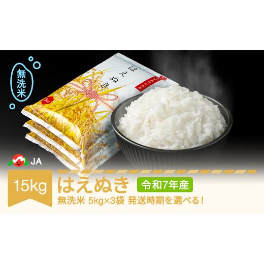ふるさと納税 米 はえぬき 山形県 村山市 米 15kg 5kg×3 はえぬき 無洗米 令和7年産 2026年5月上旬 ja-hamxa15-5a 2026年5月上旬