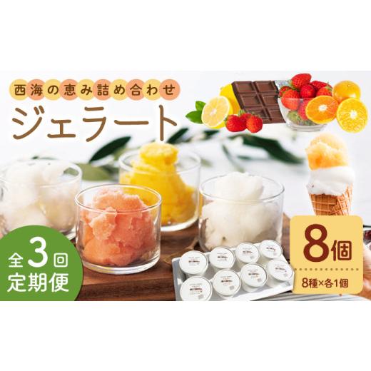 ふるさと納税 アイス・ヨーグルト ジェラート 長崎県 西海市  年中人気 3回定期便 おまかせジェラート 8個 みかんドーム CAI031 ジェラート アイスクリーム じ…_1