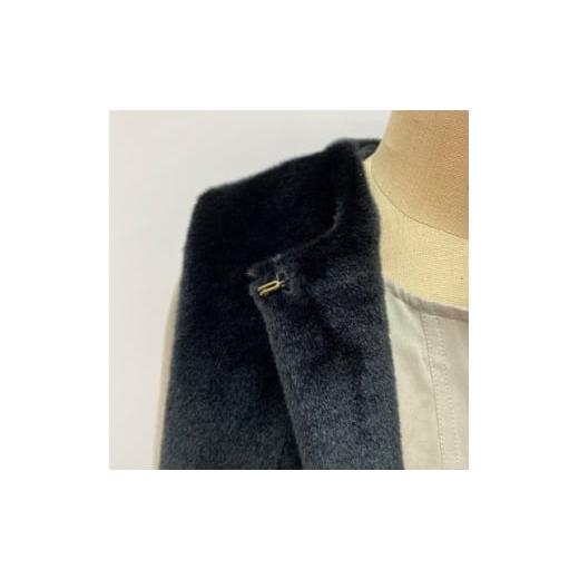 ふるさと納税 服 女 和歌山県 橋本市 OKADA TEXTILE エコファー切り替え ロングベスト ブラック 1285789の画像