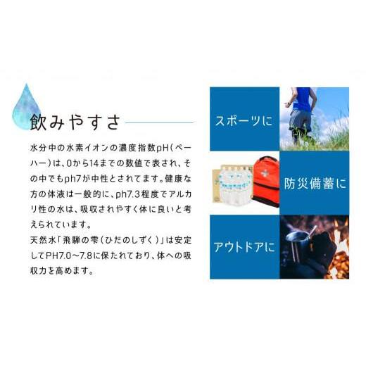 ふるさと納税 水・ミネラルウォーター 1L〜2L 岐阜県 高山市  12回 定期便 天然水 飛騨の雫 2L×12本 (2ケース) |天然水 ミネラルウォーター 水 飲料水 防災 …の画像