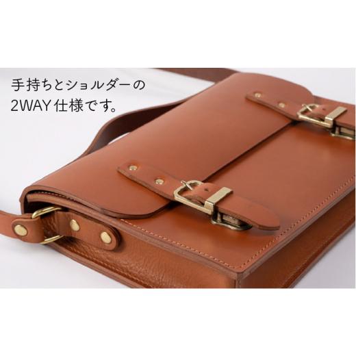 ふるさと納税 カバン ショルダーバッグ 福岡県 糸島市  コニャック Classic Series サッチェル バッグ 《糸島》 LADIES&GENTLEMEN 革製品 革鞄 カバン ADK…の画像
