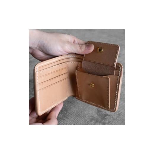 ふるさと納税 財布 栃木県 栃木市 栃木レザー使用｜滑らか本革二つ折り財布｜Half wallet 01C｜ブルー｜minca（全7色） Half wallet 01C／ブルーの画像