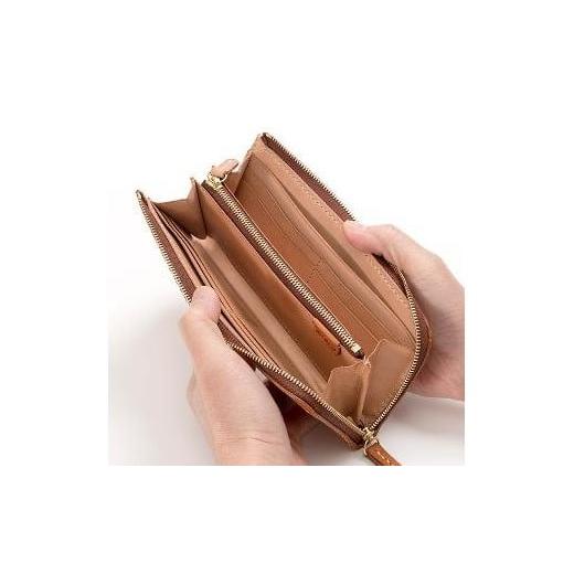 ふるさと納税 財布 栃木県 栃木市  全7色 栃木レザー のLジップファスナー長財布 シュリンクタイプ ソフトな手触り／Lzip wallet 02／ブルー／minca　315 雑貨…の画像