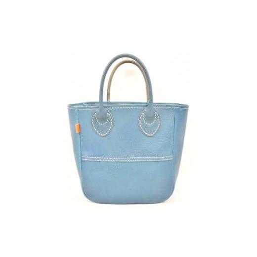 ふるさと納税 カバン トートバッグ 栃木県 栃木市 栃木レザー使用|ソフトな手触り 本革 小さめトートバッグ|Tote bag 03 S|ブルー|minca(全6色) Tote b…