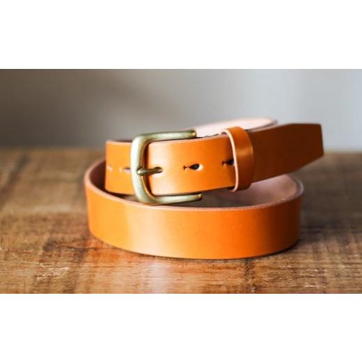 ふるさと納税 小物 栃木県 栃木市 minca 幅35mmベルト/38インチ 栃木レザーの希少な「ハーネスレザー」使用の贅沢な1枚革のレザーベルト/キャメル/HL-B02…