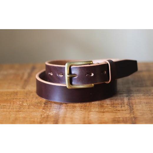 ふるさと納税 小物 栃木県 栃木市 minca 幅30mmベルト/38インチ 栃木レザーの希少な「ハーネスレザー」使用の贅沢な1枚革のレザーベルト/チョコ/HL-B01/C…