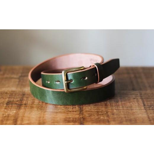 ふるさと納税 小物 栃木県 栃木市 minca 幅30mmベルト/34インチ 栃木レザーの希少な「ハーネスレザー」使用の贅沢な1枚革のレザーベルト/オリーブ/HL-B01…