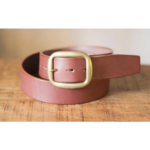 ふるさと納税 小物 栃木県 栃木市 minca 幅40mmベルト/34インチ 栃木レザーの希少な「ハーネスレザー」使用の贅沢な1枚革のレザーベルト オイルタイプ/チョ…