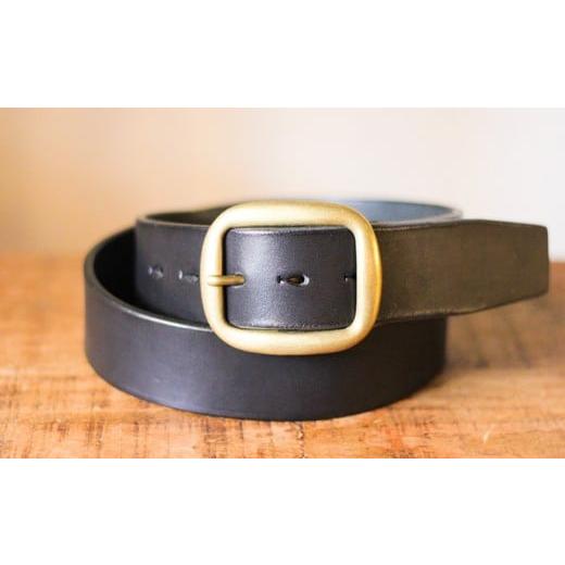 ふるさと納税 小物 栃木県 栃木市 minca 幅40mmベルト/38インチ 栃木レザーの希少な「ハーネスレザー」使用の贅沢な1枚革のレザーベルト オイルタイプ/ブラ…