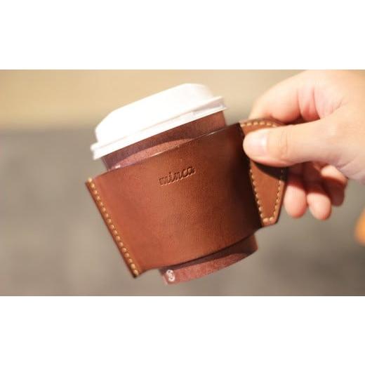 ふるさと納税 食器・グラス 栃木県 栃木市 minca 栃木レザーのカップスリーブSサイズ 自宅、オフィス、キャンプシーンでのカフェタイムに/チョコ 660 日用…