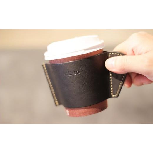 ふるさと納税 食器・グラス 栃木県 栃木市 minca 栃木レザーのカップスリーブSサイズ 自宅、オフィス、キャンプシーンでのカフェタイムに/ブラック 660 日…