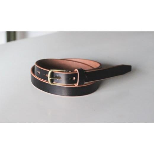 ふるさと納税 小物 栃木県 栃木市 minca 細幅20mmベルト/32インチ 栃木レザーの希少な「ハーネスレザー」使用の贅沢な1枚革のレザーベルト/ブラック/HL-B0…