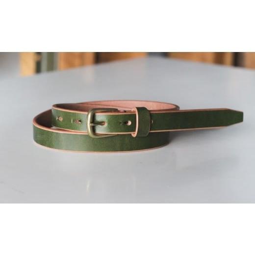 ふるさと納税 小物 栃木県 栃木市 minca 細幅20mmベルト/36インチ 栃木レザーの希少な「ハーネスレザー」使用の贅沢な1枚革のレザーベルト/オリーブ/HL-B0…