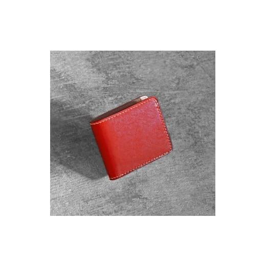 ふるさと納税 財布 栃木県 栃木市 栃木レザー使用｜滑らか本革二つ折り財布｜Half wallet 01C｜レッド｜minca（全7色） Half wallet 01C／レッドの画像