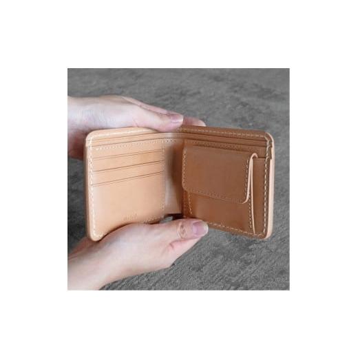 ふるさと納税 財布 栃木県 栃木市 栃木レザー使用｜滑らか本革二つ折り財布｜Half wallet 01C｜オリーブ｜minca（全7色） Half wallet 01C／オリーブの画像