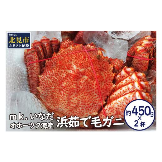 ふるさと納税 カニ 毛ガニ 北海道 北見市 オホーツク海産 浜茹で毛ガニ 約450g×2杯 ( 海鮮 かに カニ 蟹 毛ガニ ボイル 贈答 ギフト )