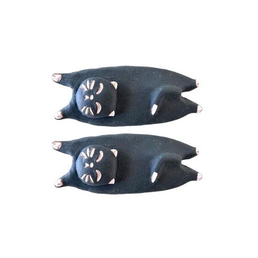 ふるさと納税 雑貨・日用品 福岡県 岡垣町 受注制作 黒猫×黒猫セット 長さ8.5cm 幅3.5cm 高さ1.5cm 受注制作 黒猫×黒猫セット 長さ8.5cm 幅3.5cm 高さ1.5cm