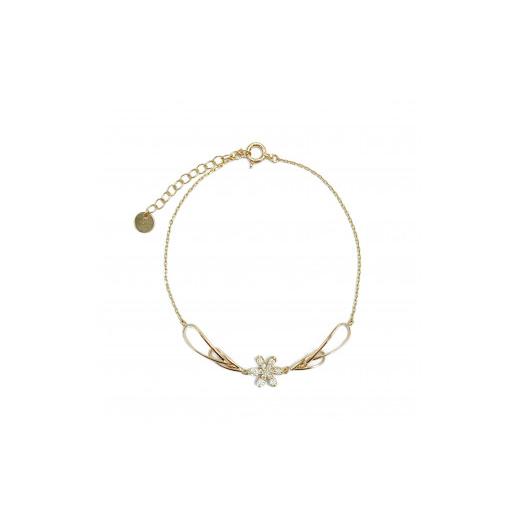 ふるさと納税 アクセサリー ブレスレット 山梨県 甲府市 〈 甲府ジュエリー 〉K18　ゴールド　0.12ct　花型メレダイヤブレスレット　GD-7002(K18YG)