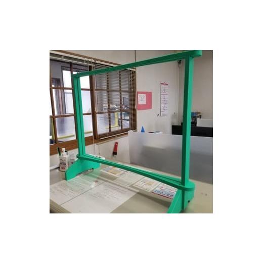 ふるさと納税 雑貨・日用品 岩手県 一関市 飛沫感染防止パネル Round table type S グリーン (外形サイズ:幅721mm×高さ592mm) グリーン