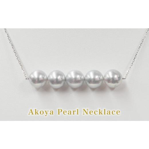 ふるさと納税 アクセサリー ネックレス 熊本県 天草市 S101-223_天草産 8-9mm あこや真珠 パールネックレス ペンダント シルバー 5連(K18WG) K18WG
