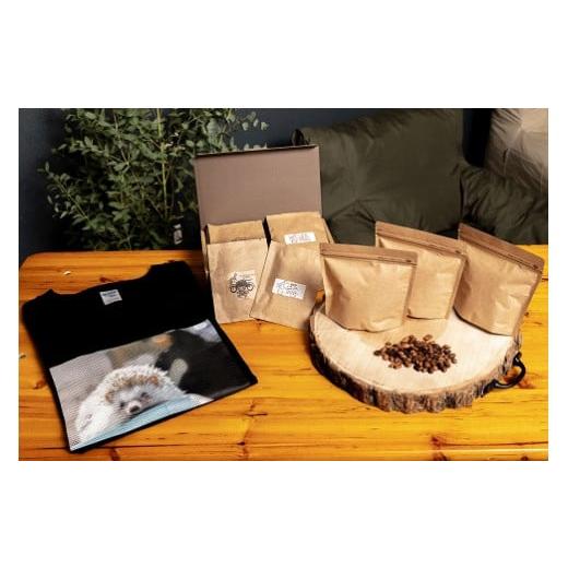 ふるさと納税 コーヒー コーヒー豆 兵庫県 川西市 No.136-07 豆 自家焙煎コーヒー& XL ハリネズミTシャツセット 豆 自家焙煎コーヒー& XL ハリネズミTシャツ…