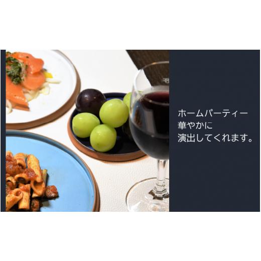 ふるさと納税 陶磁器・漆器・ガラス 福井県 越前町  e40-c001 越前焼 プレート「大地と海」水色・大中小 3点セット 食洗器 電子レンジ 対応の画像