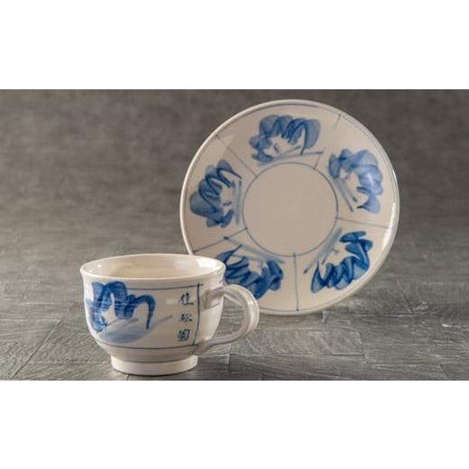 ふるさと納税 陶磁器・漆器・ガラス 岩手県 花巻市 花巻温泉佳松園コーヒーカップ・ソーサー（台焼）ペアセット＆クッキーS箱（17枚入） 1201の画像