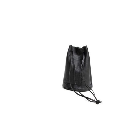 ふるさと納税 栃木県 栃木市 [レザー巾着]Drawstring bag カラー:Black カラー:Black